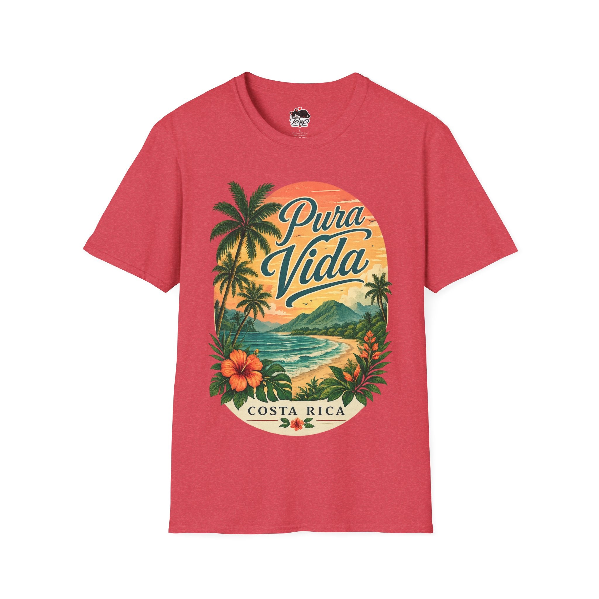 T-Shirt — Pura Vida Costa Rica Vintage Sunset Palm Beach Tee